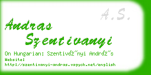 andras szentivanyi business card